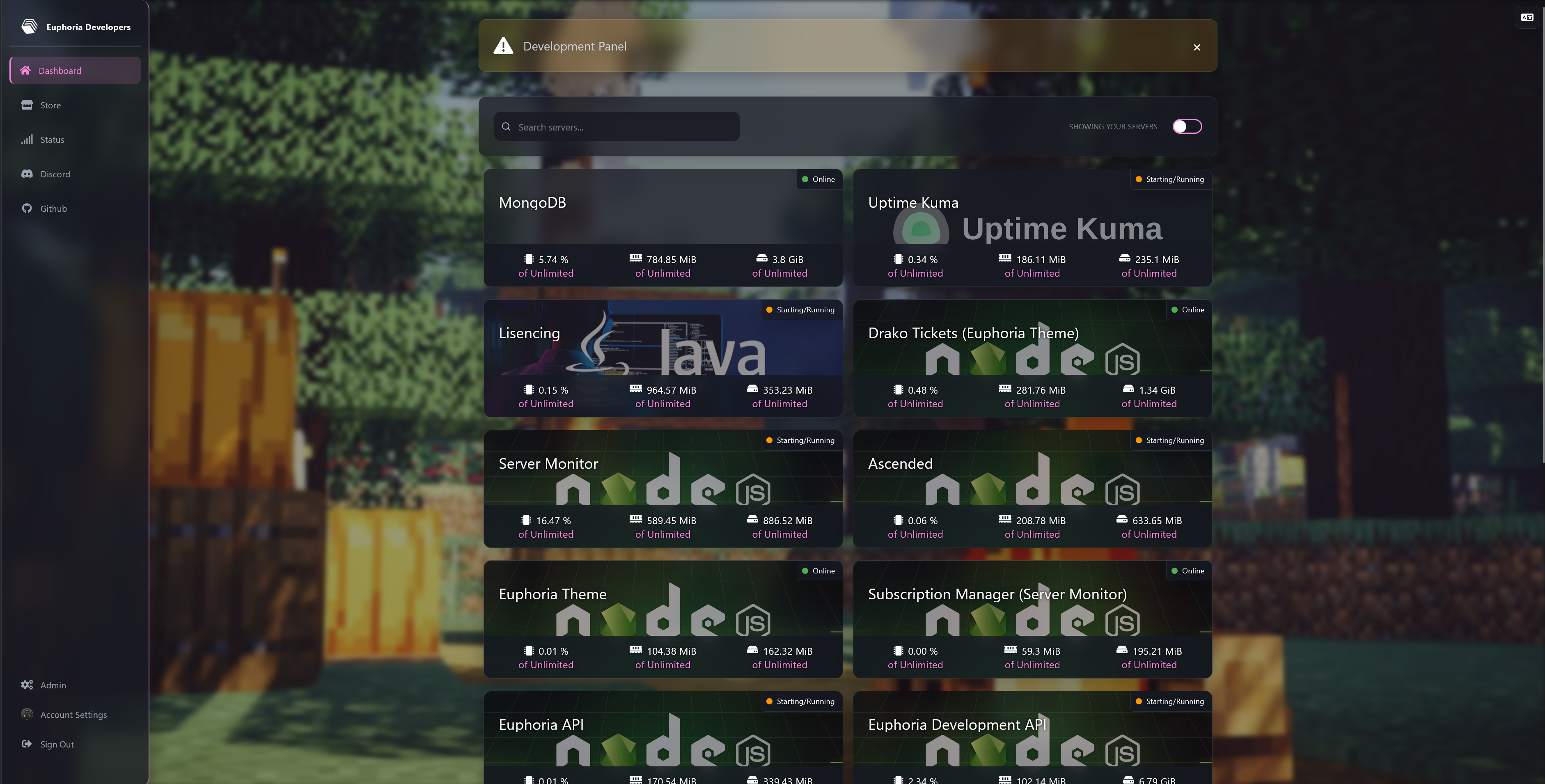 Euphoria theme header preview